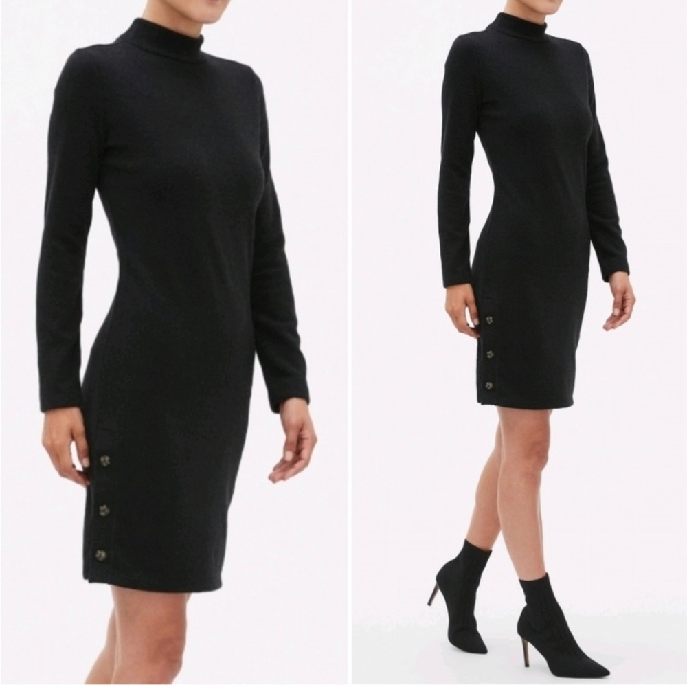 Banana Republic Deep Purple Mock Neck Sweater Dress Size XS